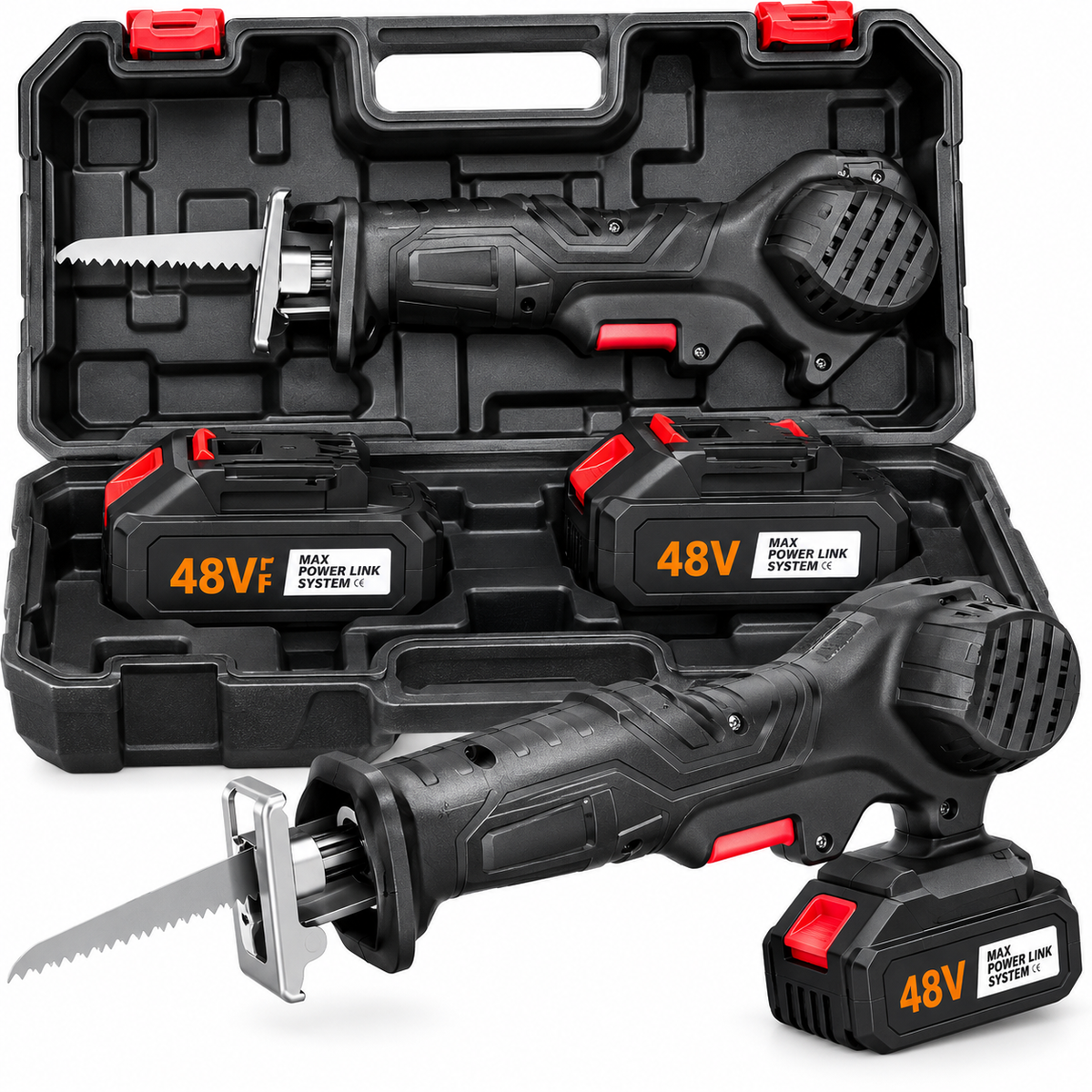 Fierăstrău electric alternativ cu acumulator 48VF, set cu valiză