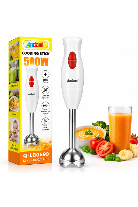 Mixer Vertical Q-LB0699, 500W, Blender de Mână, Alb