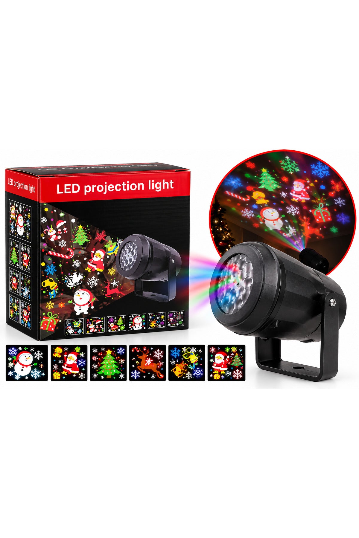 Proiector LED de Crăciun cu modele luminoase, pentru interior și exterior