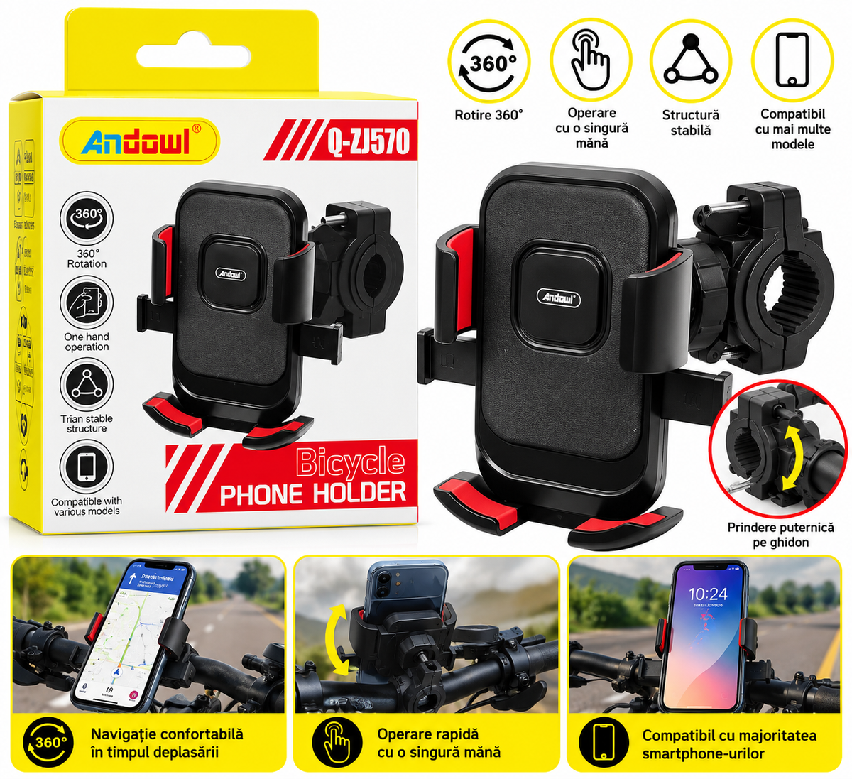 Suport telefon pentru motor Andowl Q-ZJ570