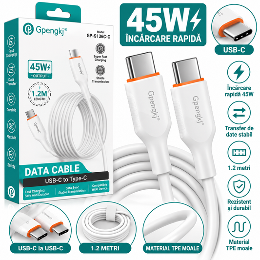 Cablu USB-C la USB-C Gpengkj GP-S136C, 1,2 m