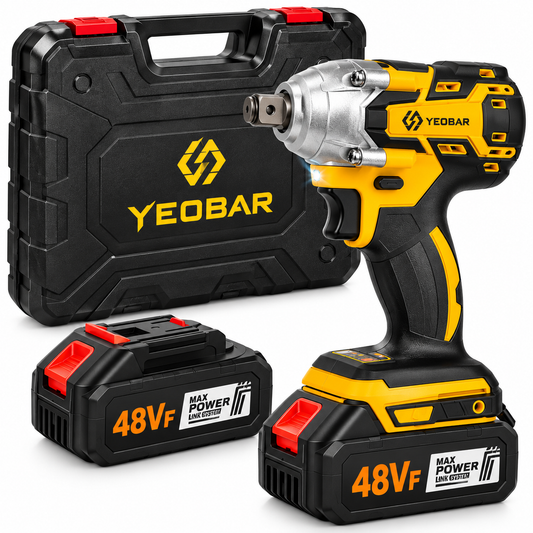 Cheie de impact cu acumulator YEOBAR, set cu valiză